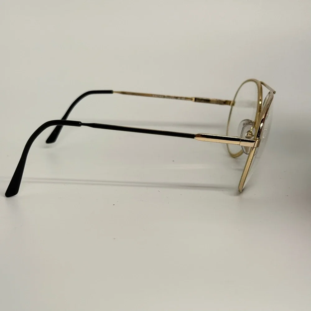 Andre Duval AD 2189 Gold Black Aviator Glasses Frames France 140 Vintage Style